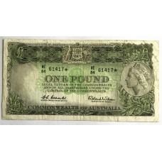 AUSTRALIA 1961 . ONE POUND BANKNOTE . STAR NOTE